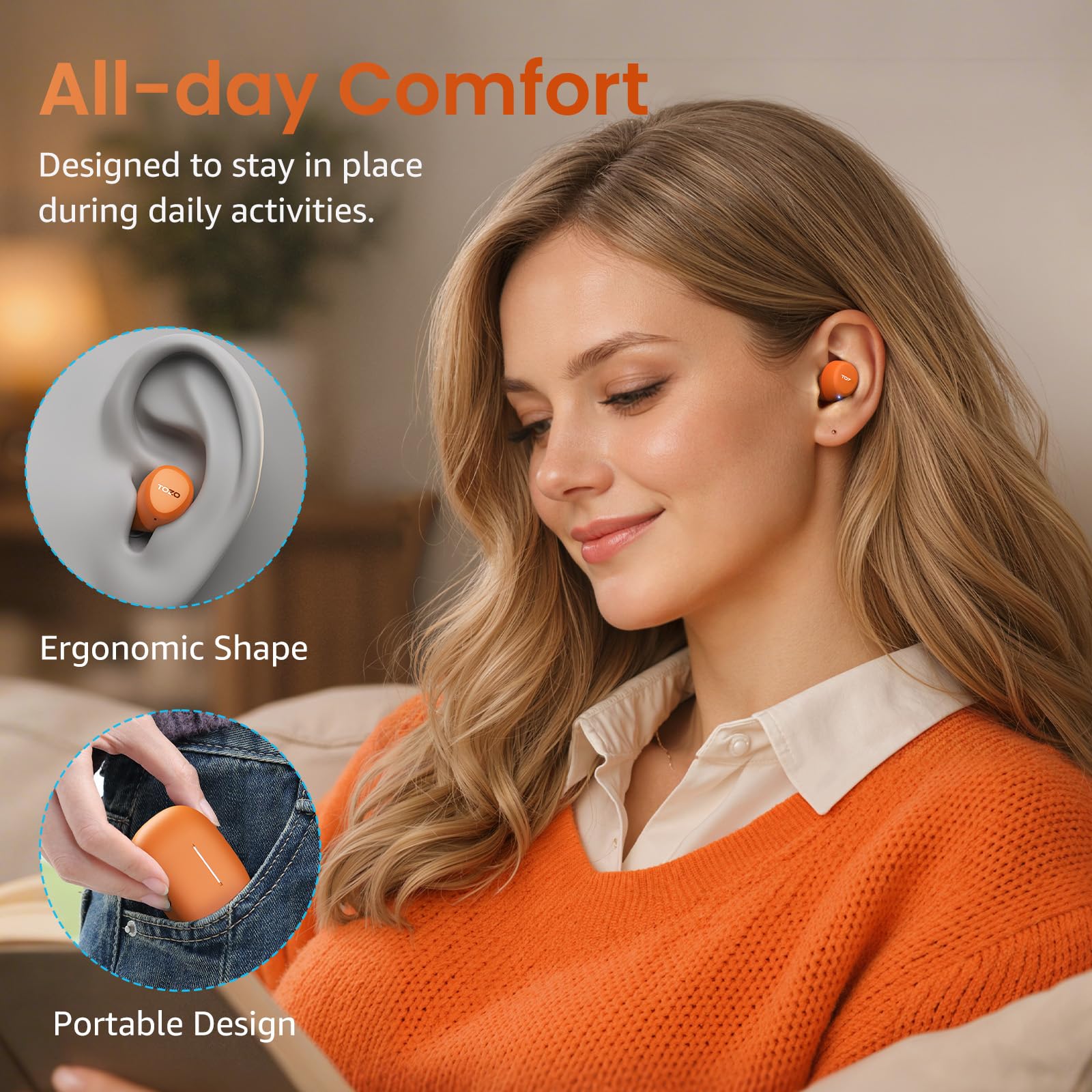 TOZO A1 pantalla de la app con 32 EQ personalizada para mejor sonido