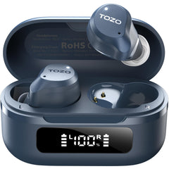 TOZO NC9 frontal del estuche con pantalla LED que indica duración de batería