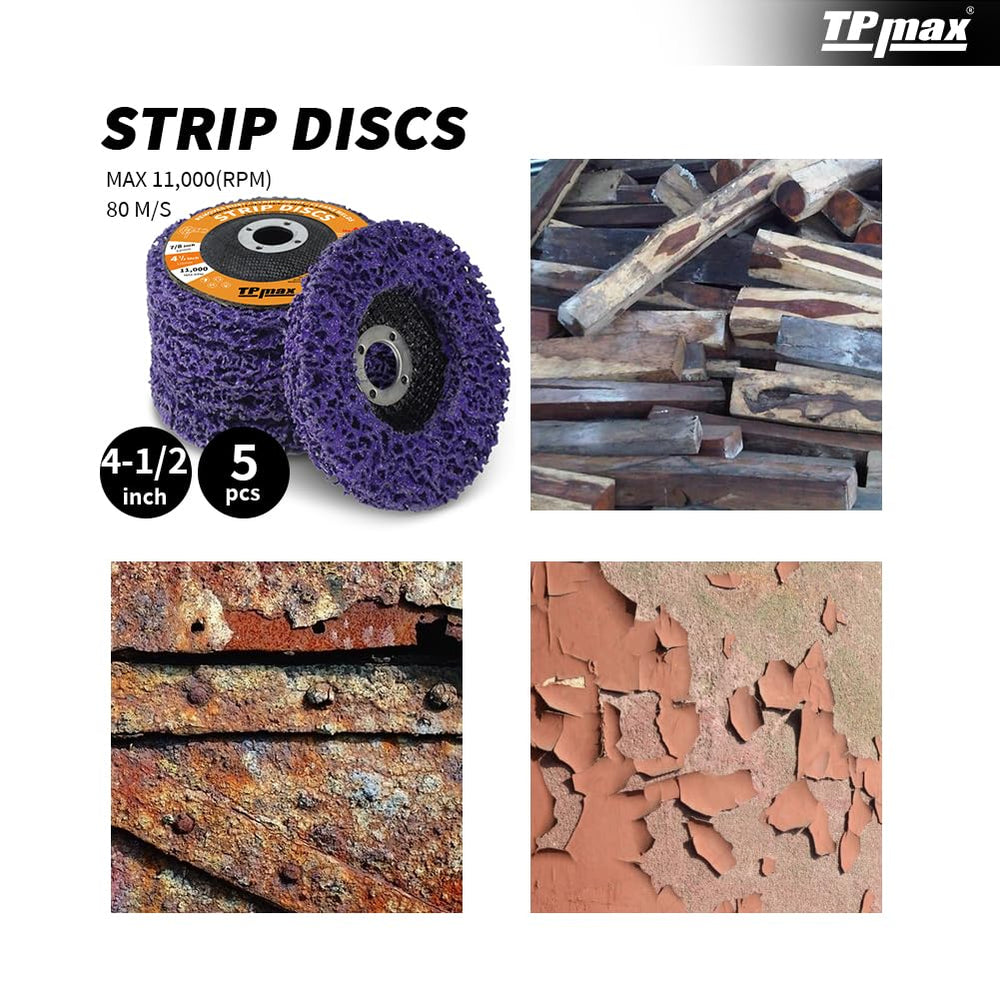 TPmax disco montado en amoladora para remoción rápida de pintura