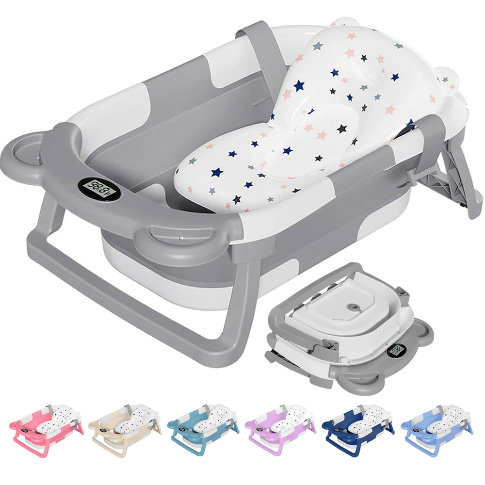TPN front view of collapsible baby bathtub showing compact design and quick setup
