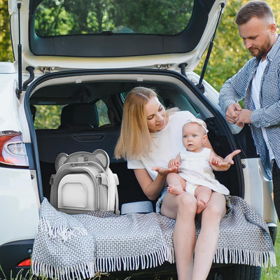 TPN lifestyle photo of baby bath time in bathroom demonstrating comfort and stability