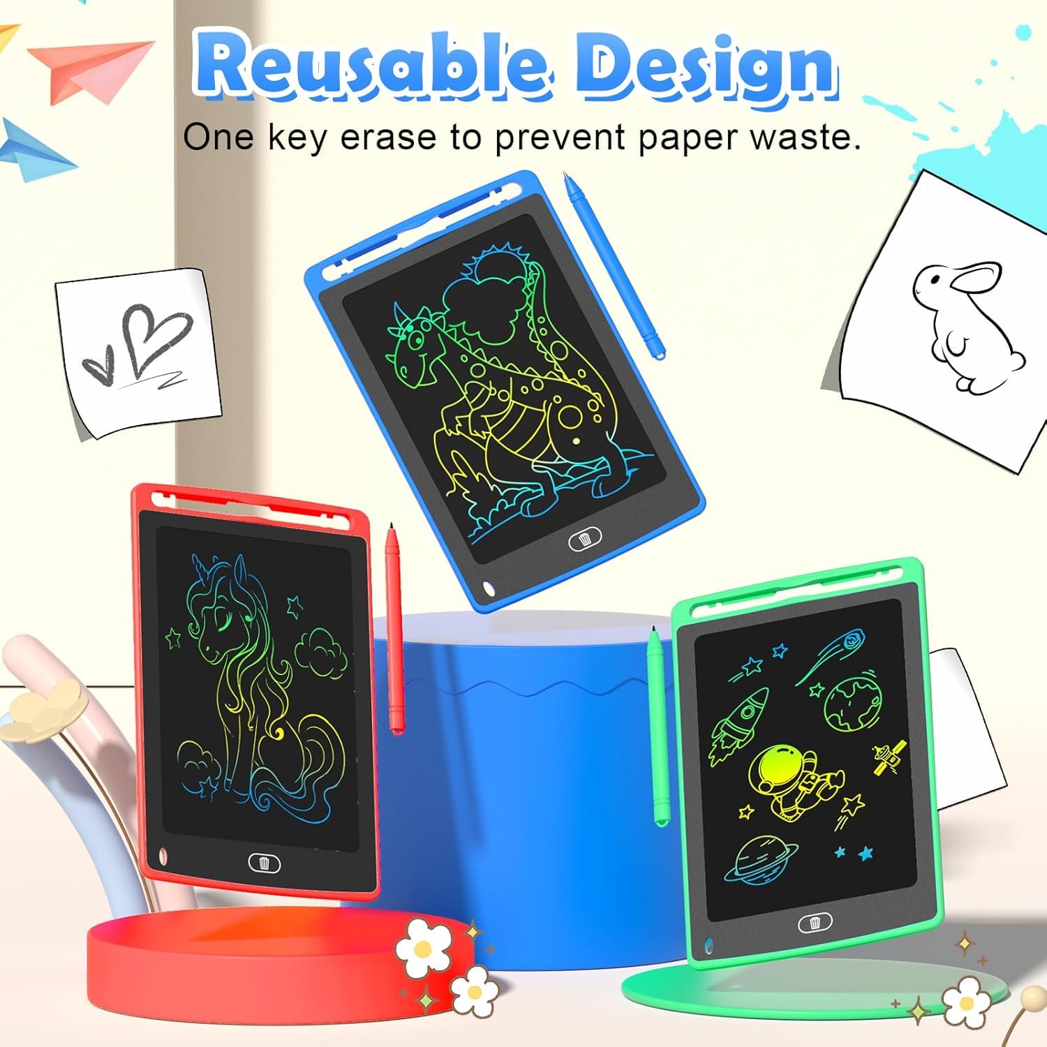 TQU tablet in child hand showing size and portability for travel convenience