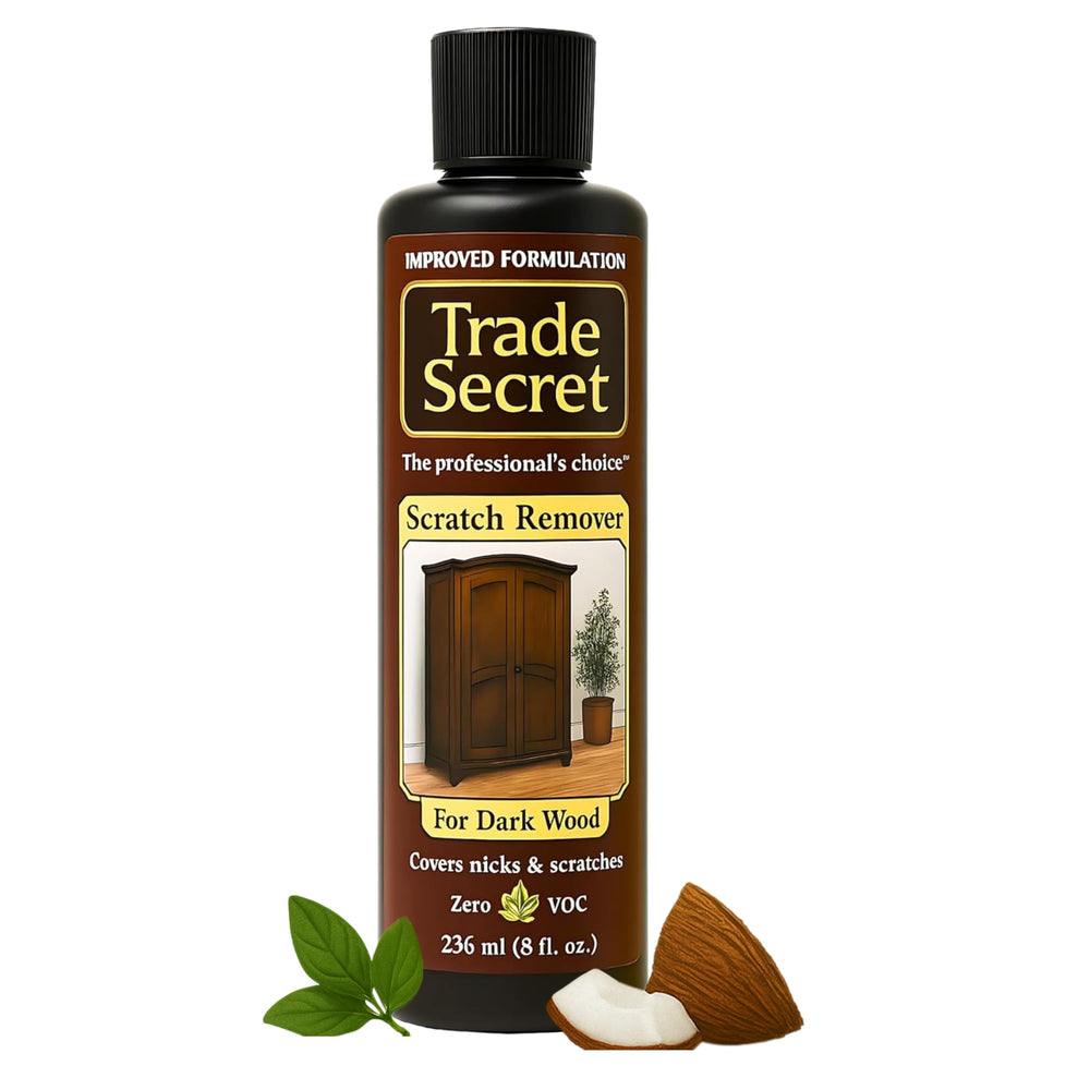 Trade Secret envase frontal mostrando tono marrón oscuro y aplicador