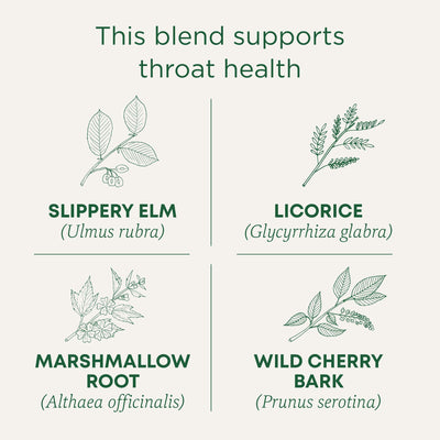Traditional Medicinals corteza de slippery elm y raíz de regaliz mostrando origen sostenible