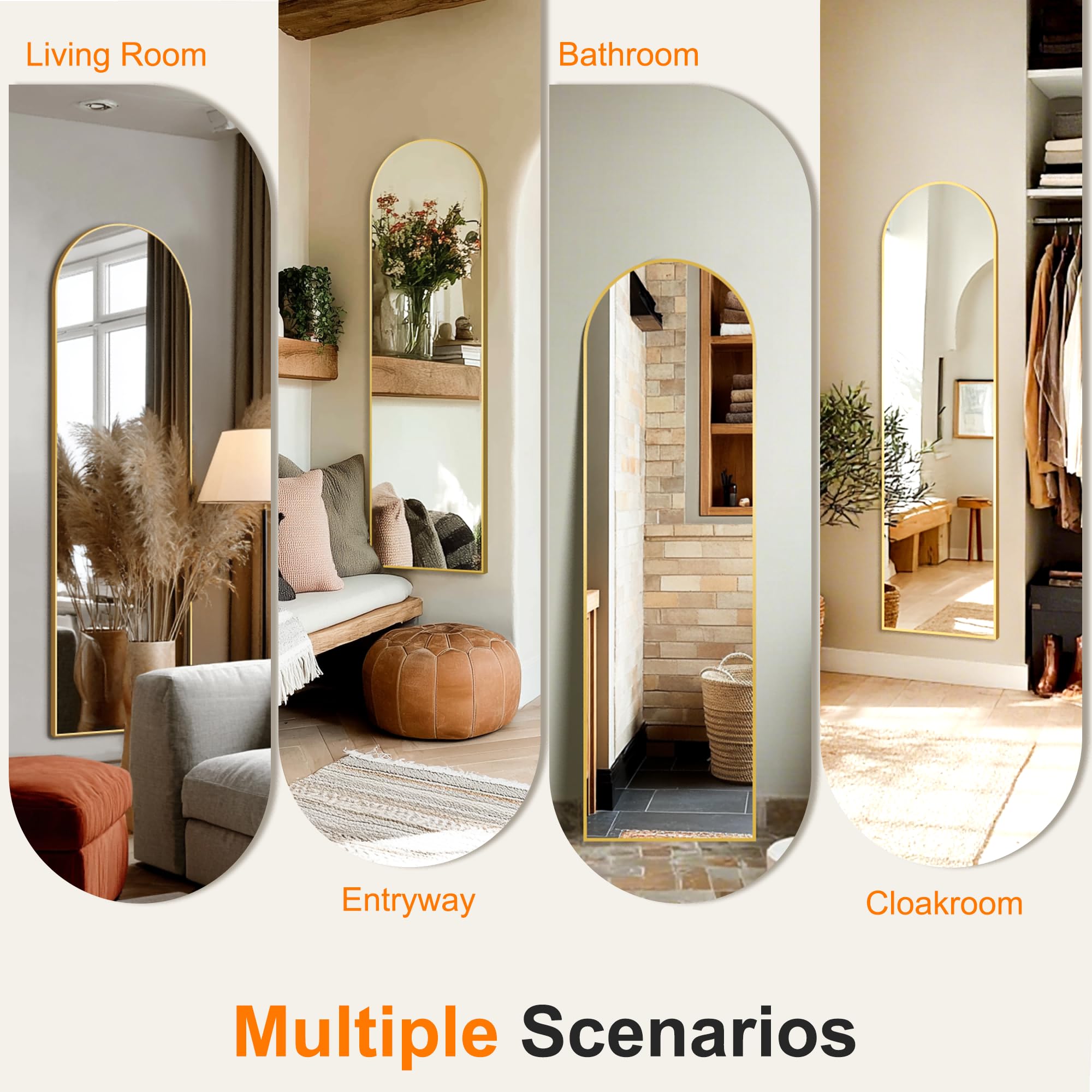 TRAHOME mirror leaning in bedroom showing easy placement and dressing convenience