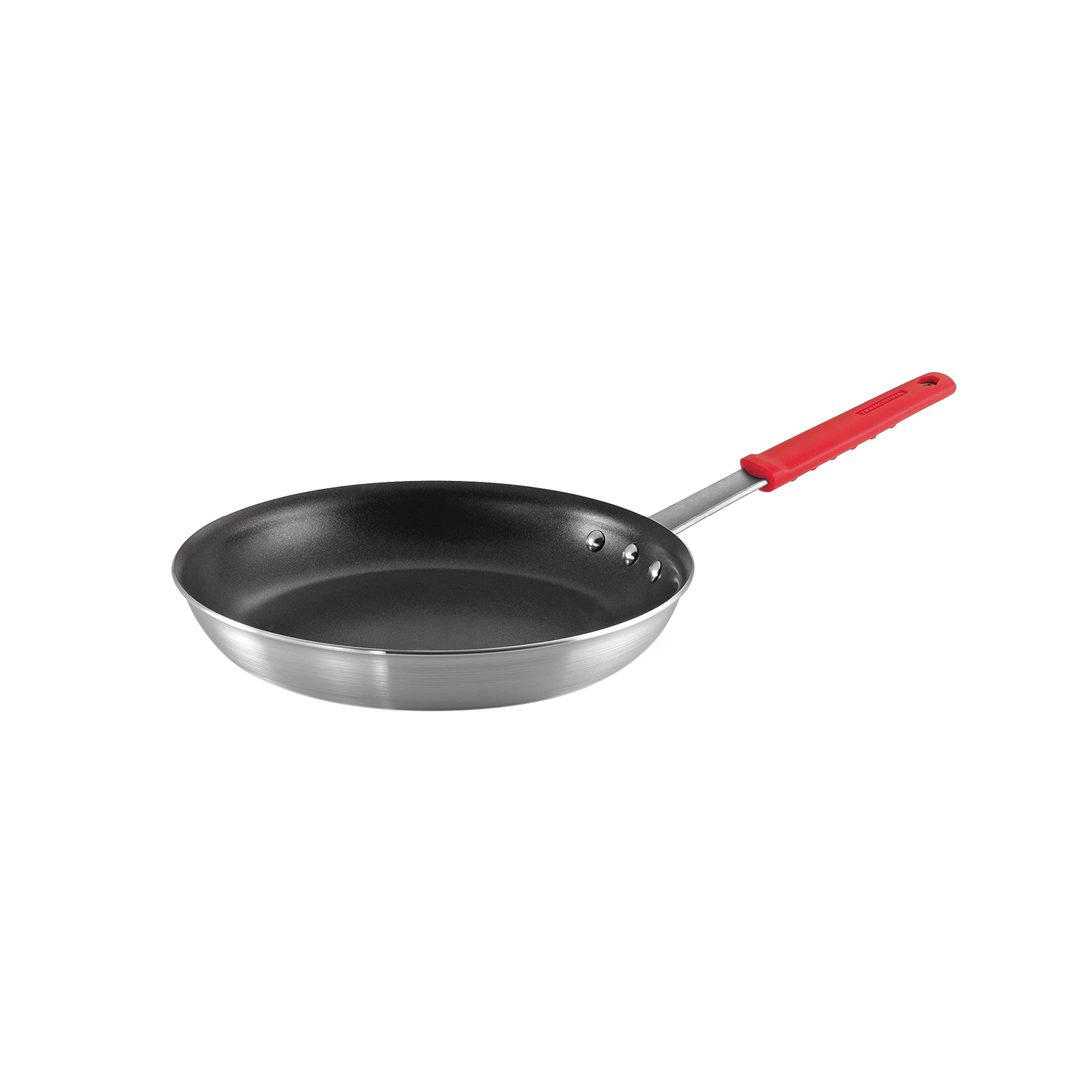 Tramontina sartén 12" vista frontal y diseño robusto, ideal para cocinar varias porciones