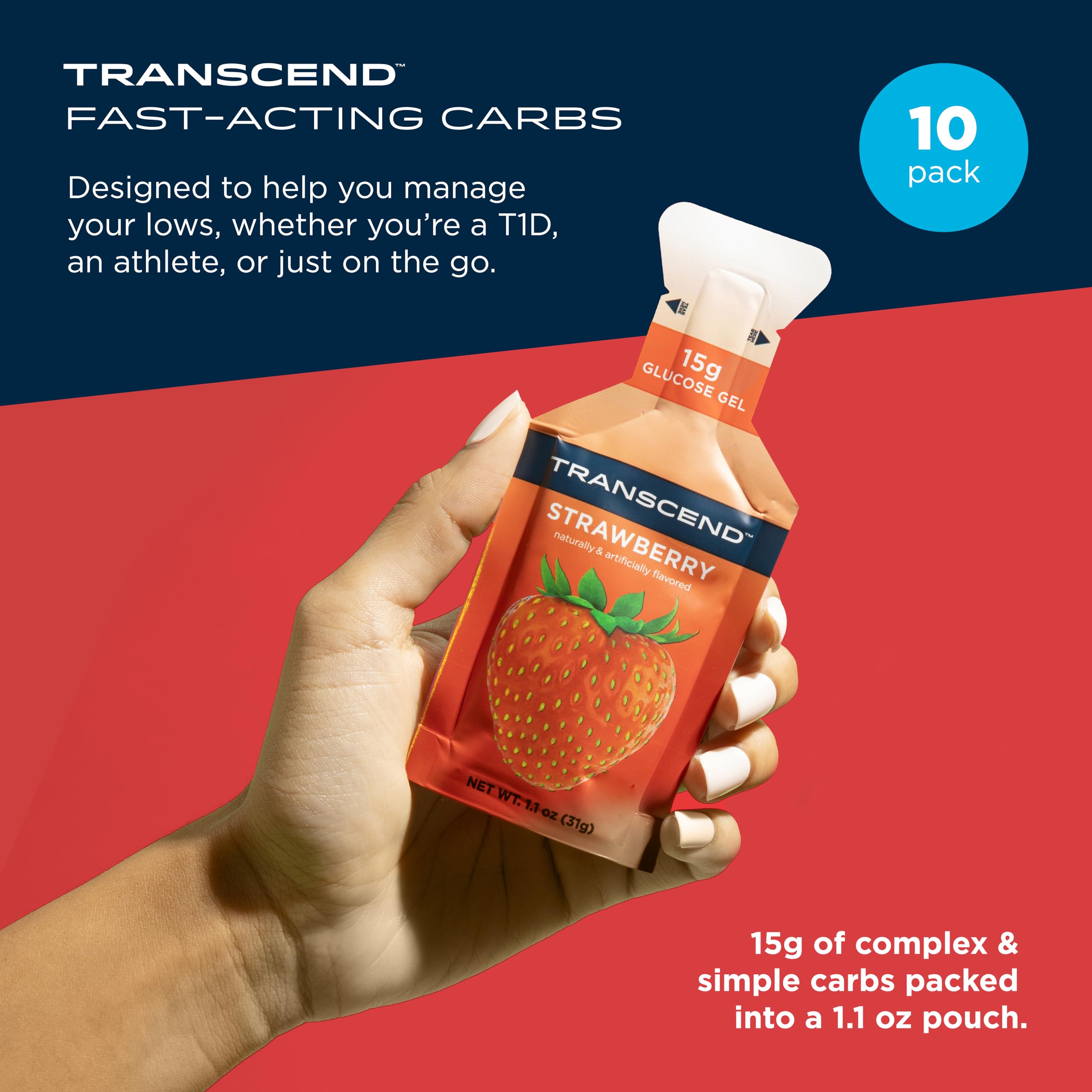 Transcend sobre individual servido, fácil de llevar y consumir rápidamente