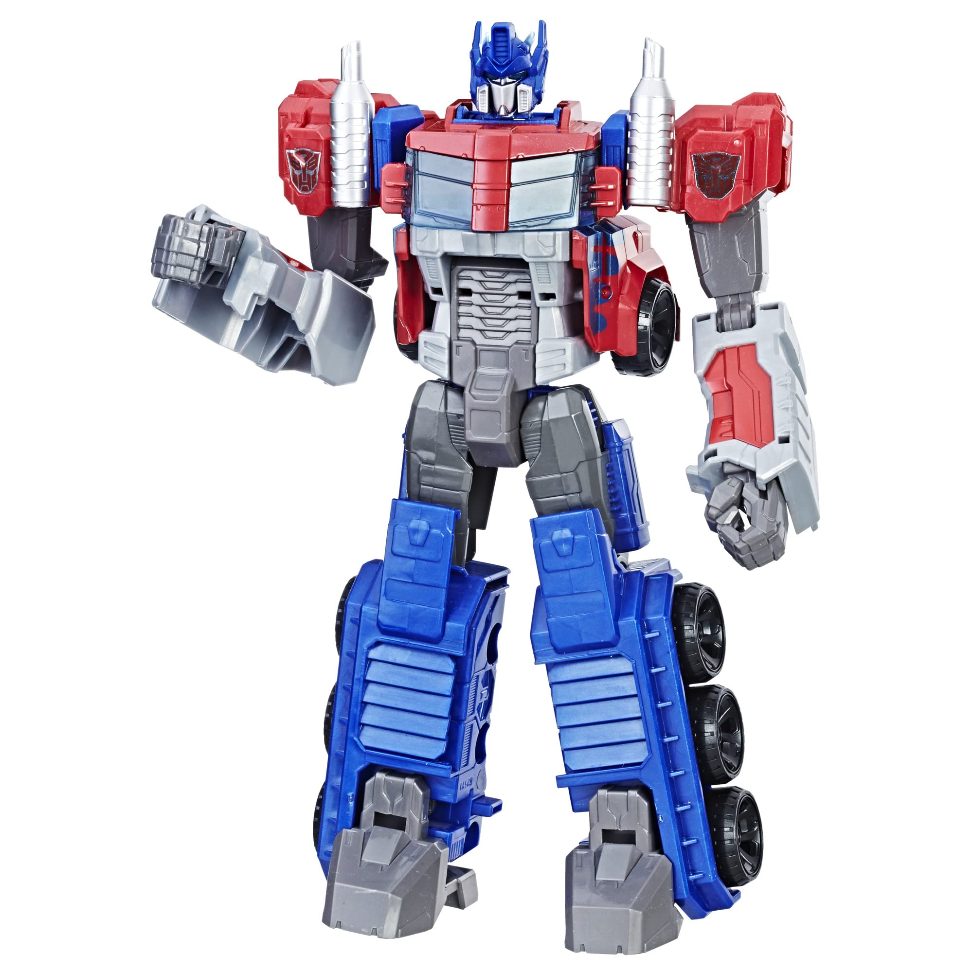 Transformers Optimus Prime front view showing iconic red-blue paint and hero pose for display