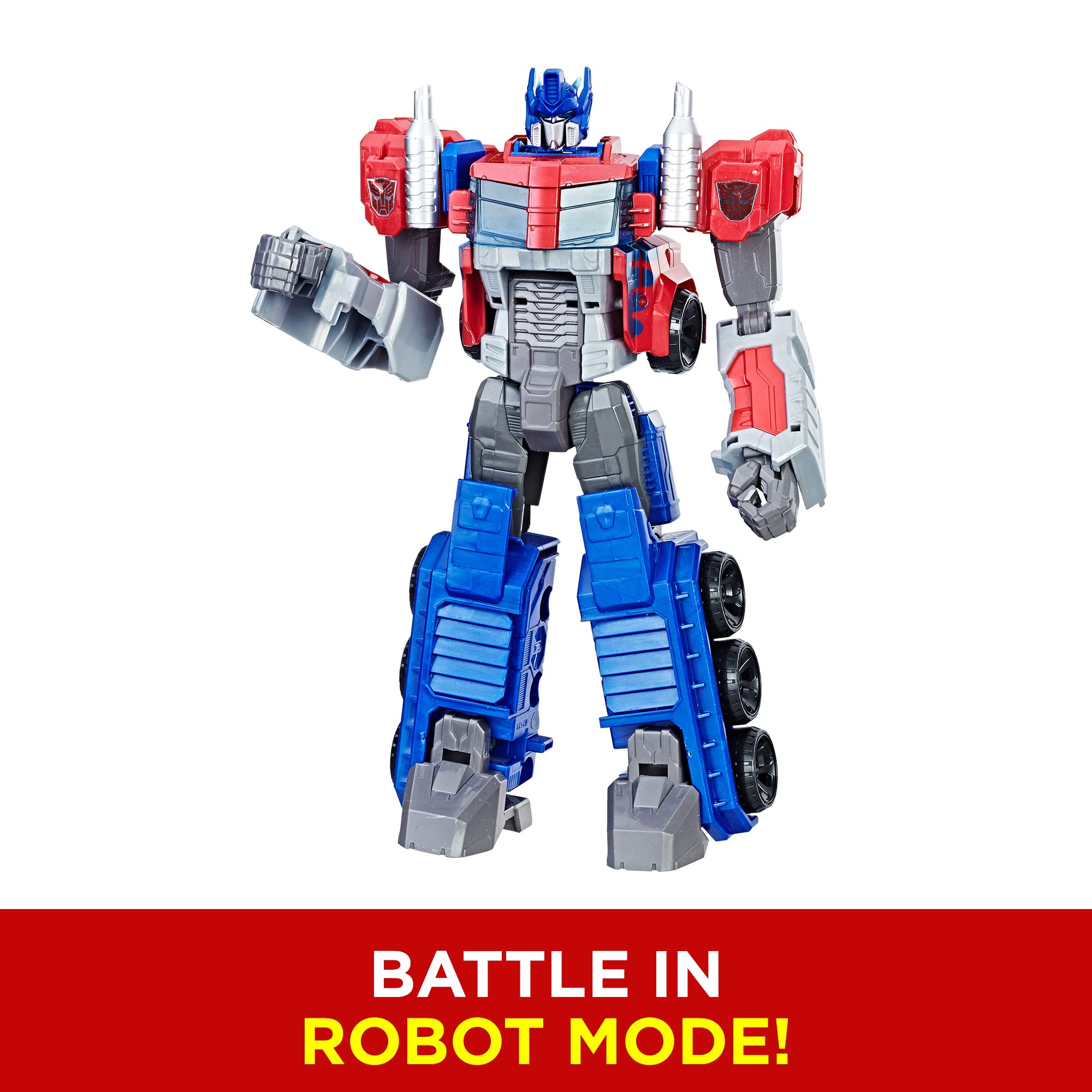 Transformers Optimus Prime next to ruler showing 11-inch scale for size and shelf planning