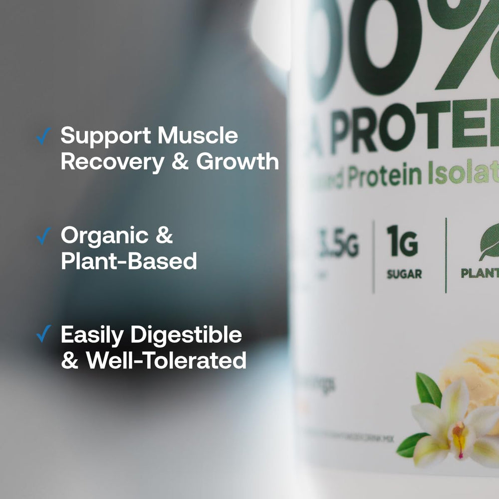 Transparent Labs nutrition label close-up highlighting organic pea isolate and ingredients