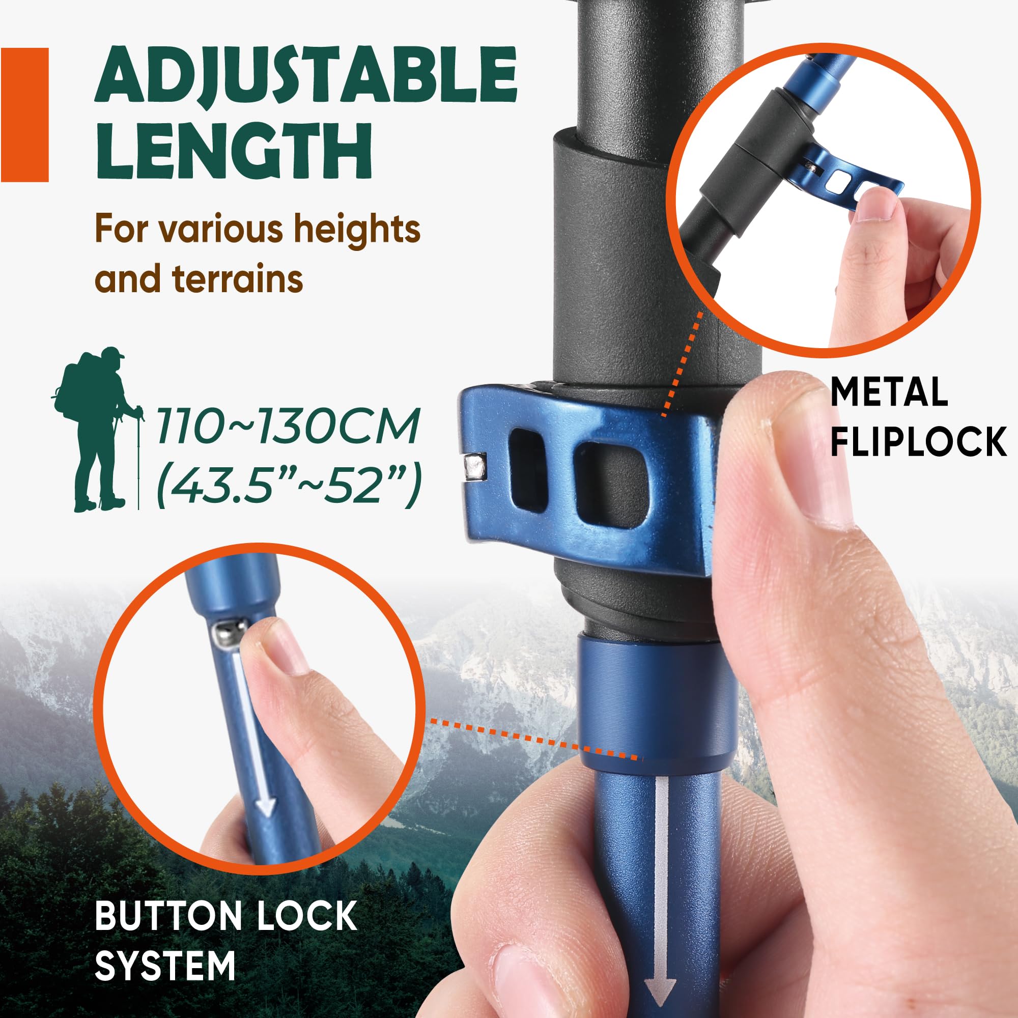 TREKOLOGY Trek-Z plegado a 38 cm listo para guardar en mochila y viajar