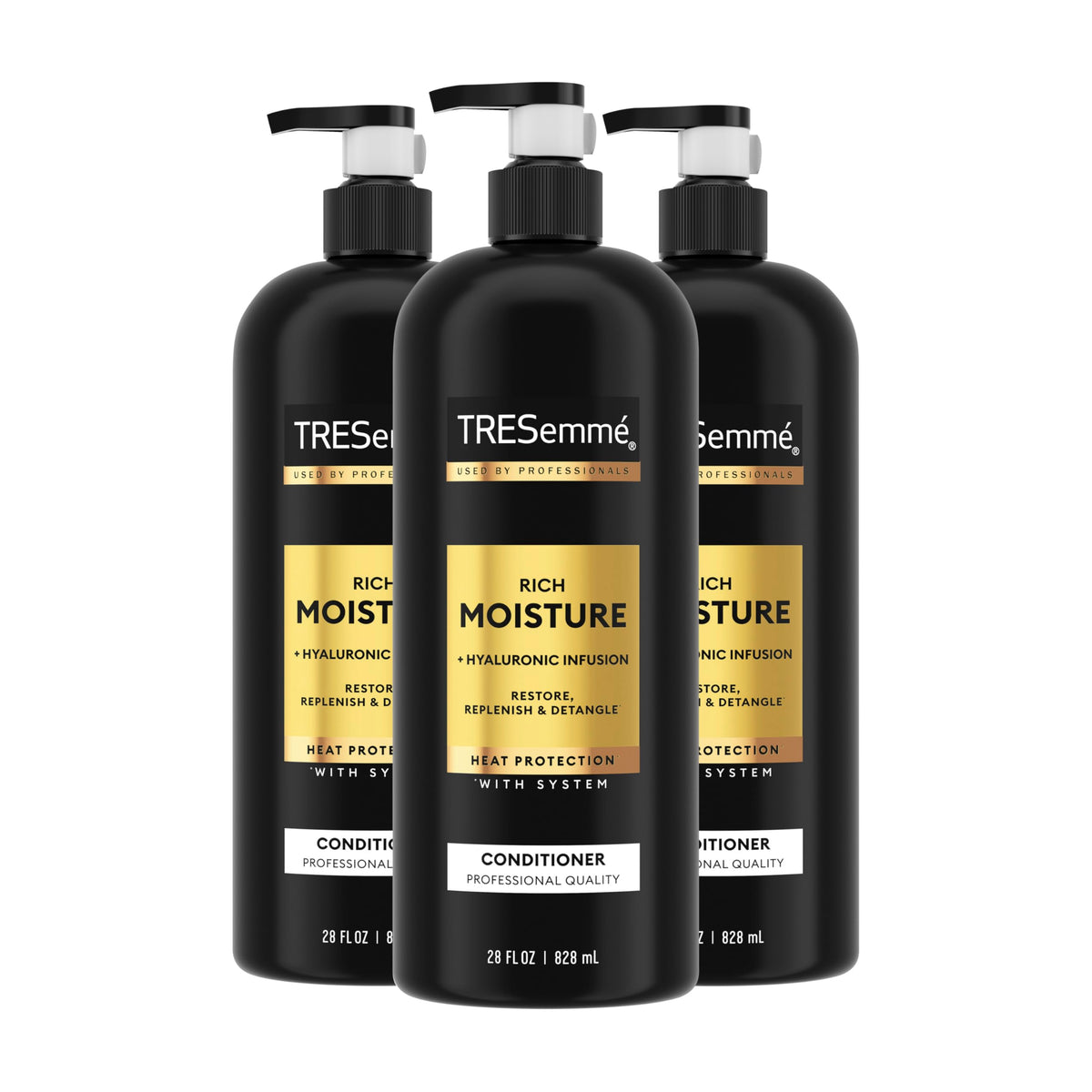 TRESemmé acondicionador frontal 28 oz mostrando envase profesional y beneficio hidratación