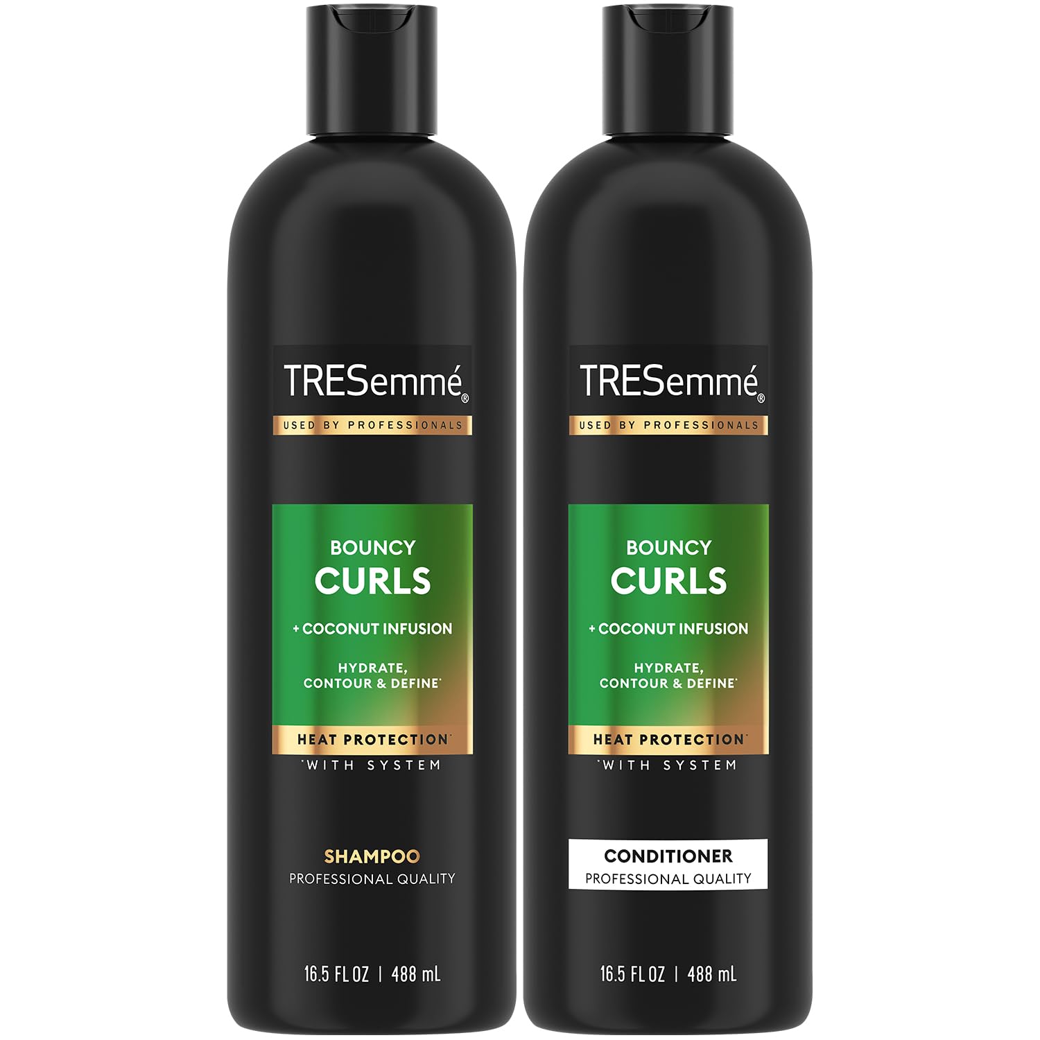 TRESemmé presentación frontal del champú y acondicionador con beneficios de definición