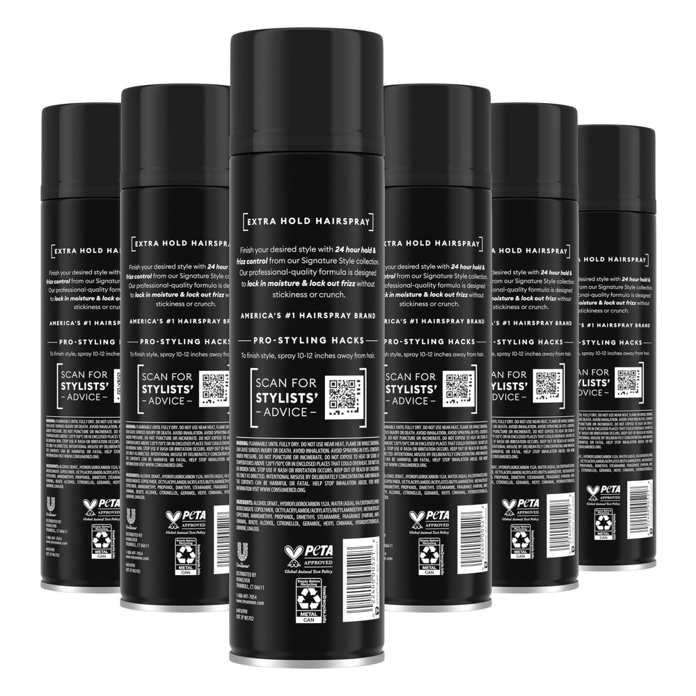 TRESemmé nozzle closeup demonstrating fine mist spray for even coverage