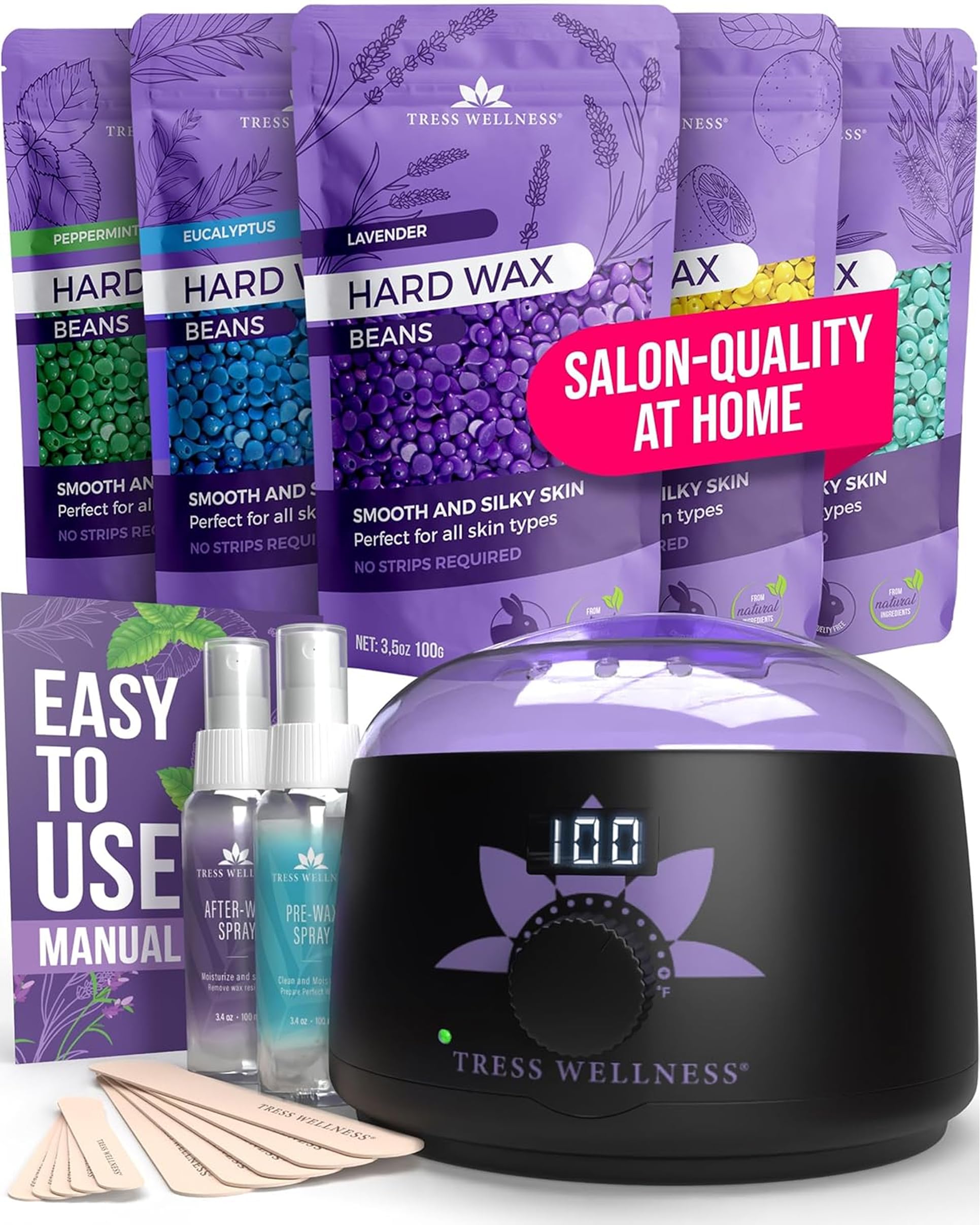 Tress Wellness frente del empaque mostrando kit completo y beneficios
