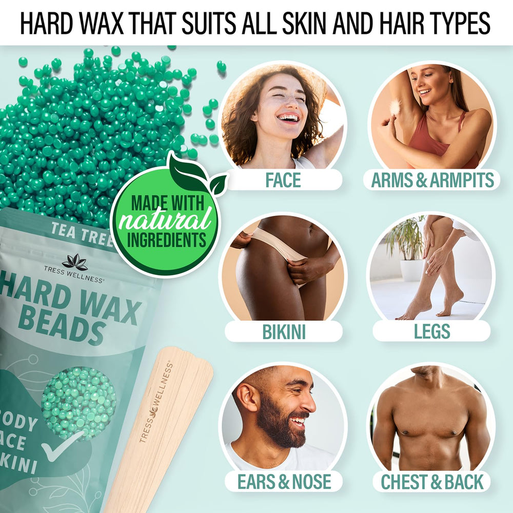 Tress Wellness hard wax beads texture shot highlighting gentle, meltable formula