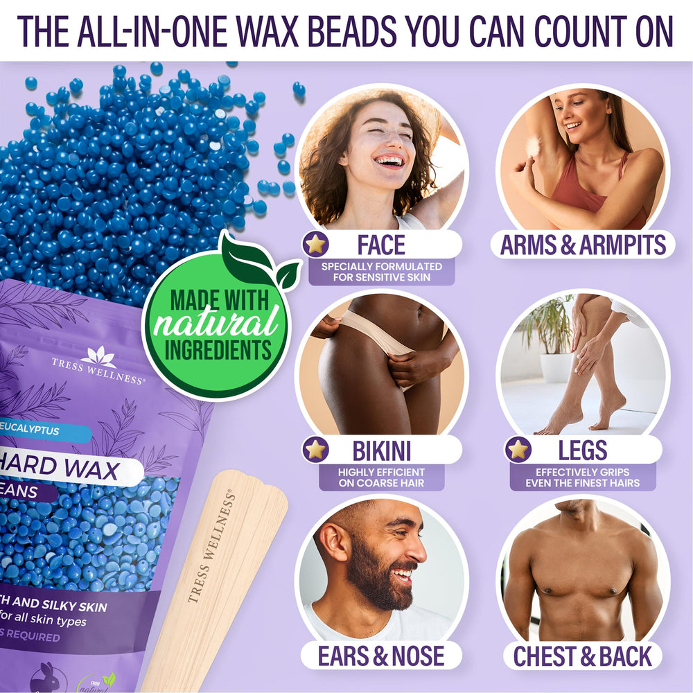 Tress Wellness perlas de cera mostrando textura suave y purificada