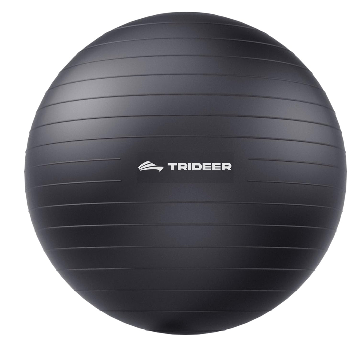 Trideer front packaging view showing stability ball and included pump for quick setup