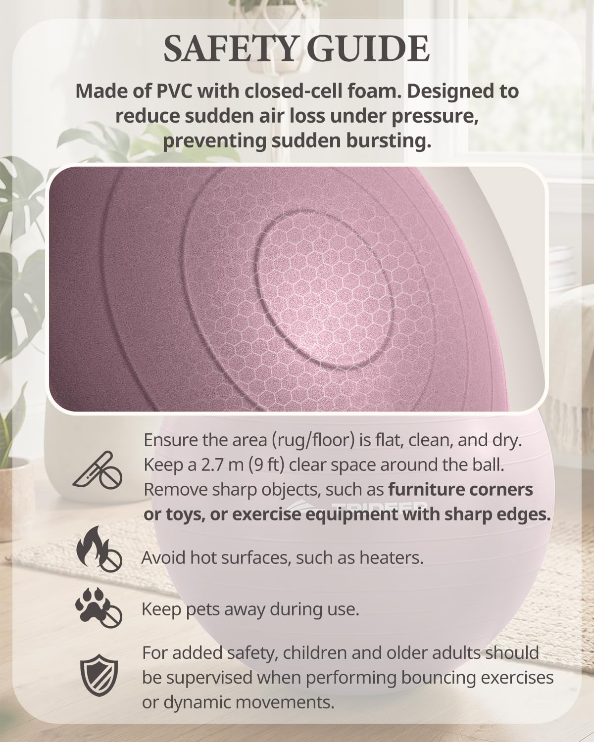 Trideer enfoque del PVC resistente que muestra durabilidad y seguridad