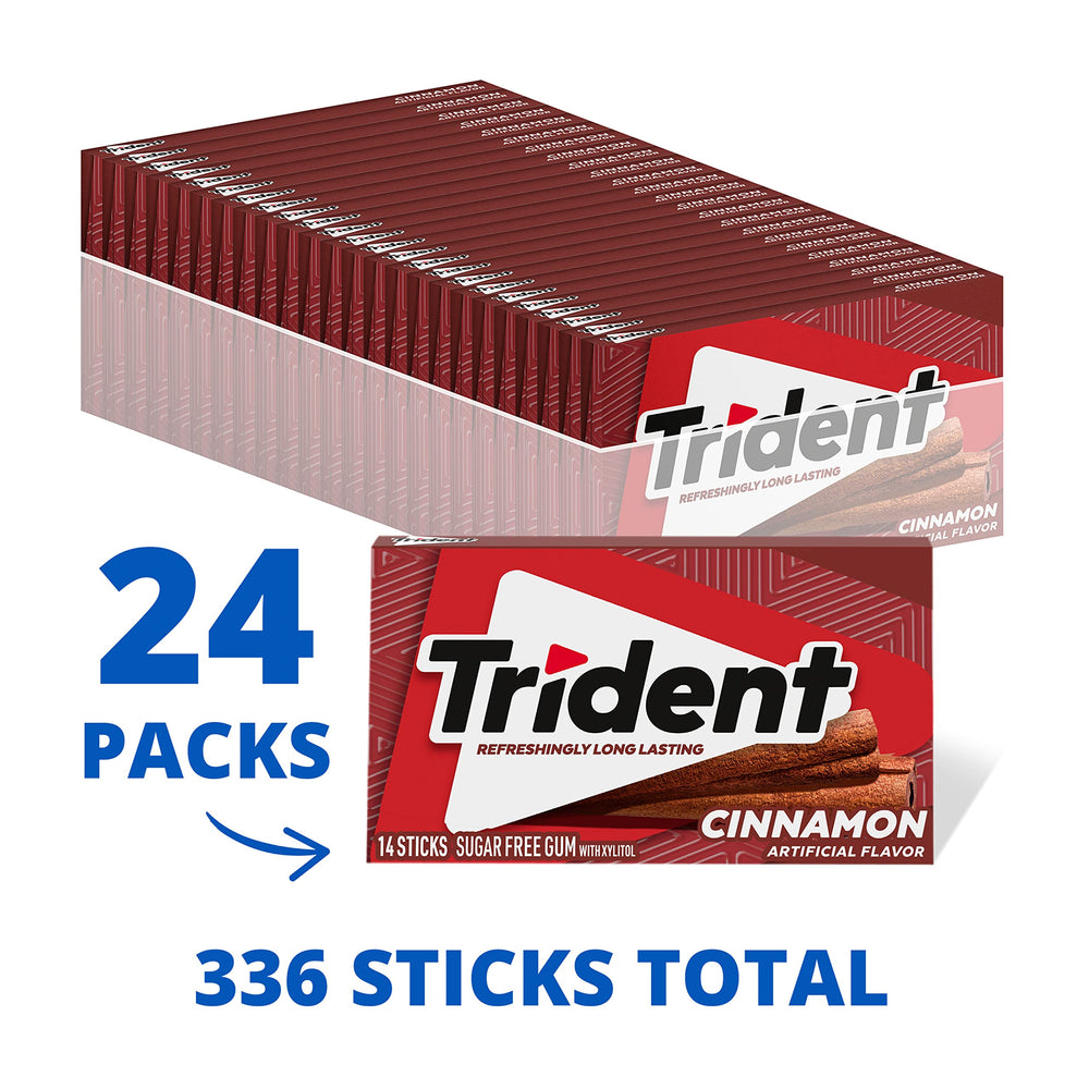 Trident open pack with visible sticks ready to chew for instant breath boost