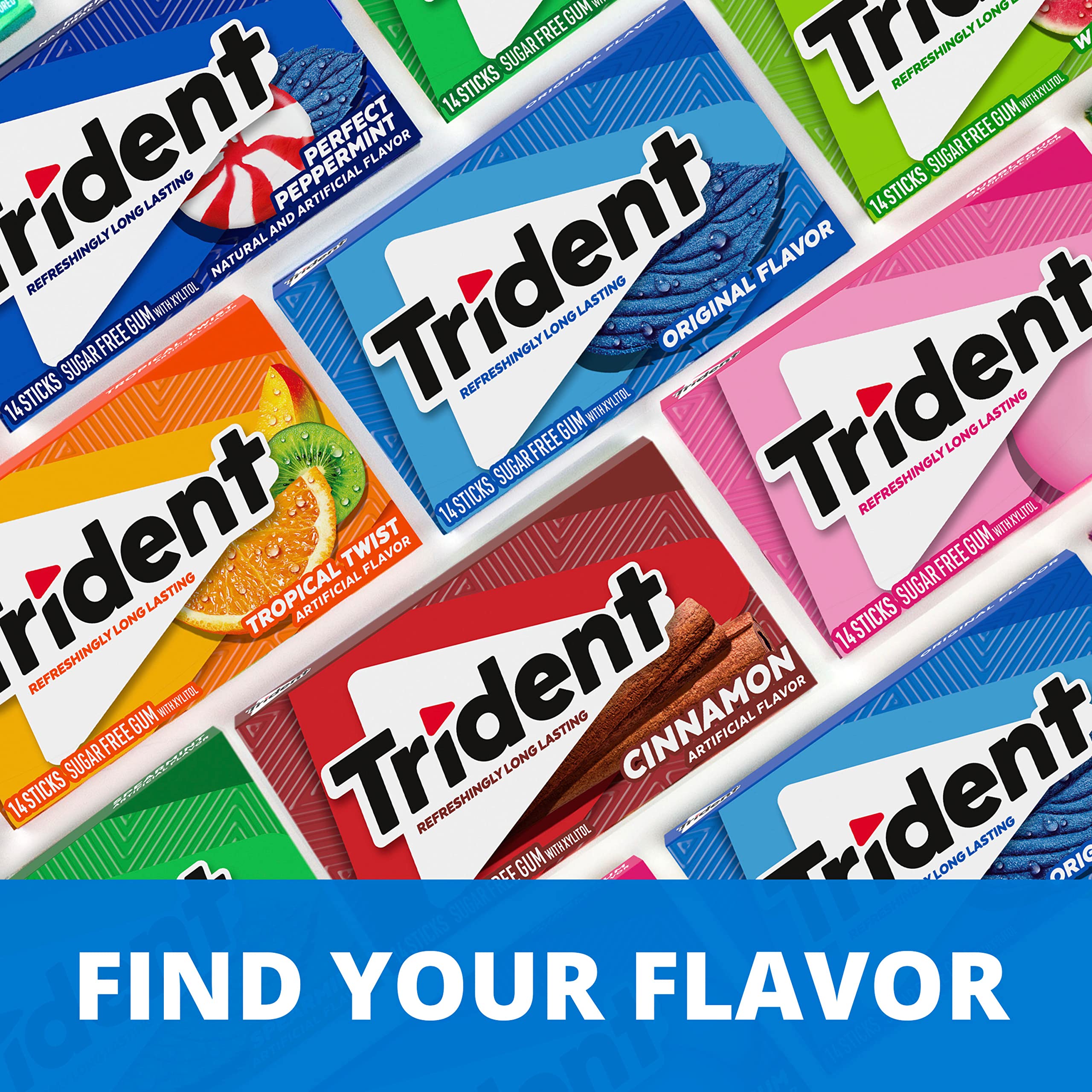 Trident primer plano del xilitol indicando cuidado bucal complementario