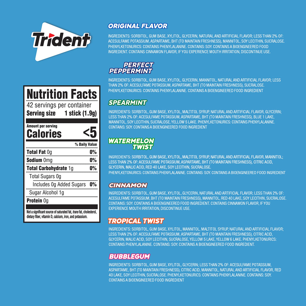 Trident en escritorio de oficina para refrescar el aliento rápidamente
