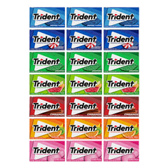 Trident paquete frontal surtido mostrando variedad y frescura