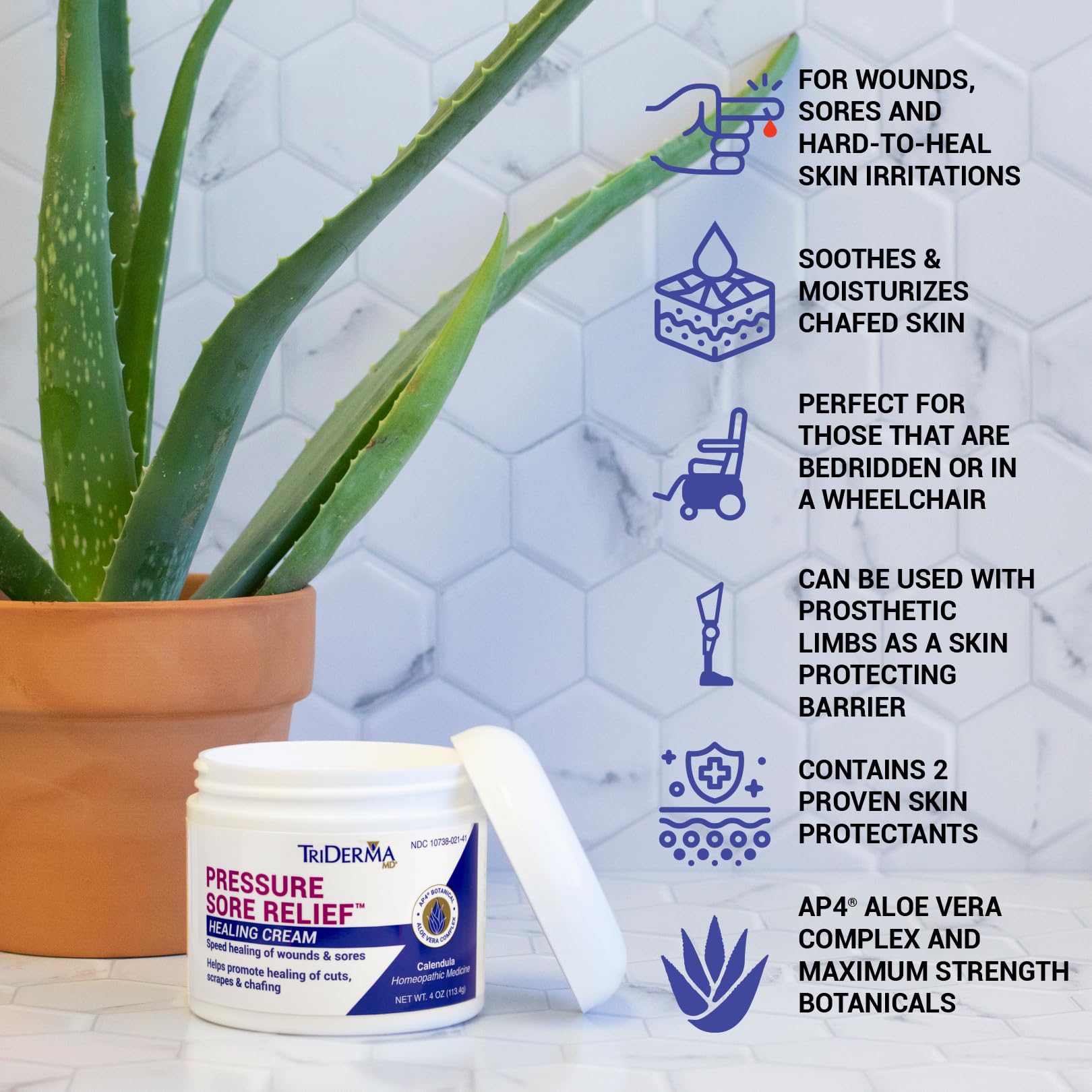 TriDerma textura de crema en primer plano que demuestra absorción rápida