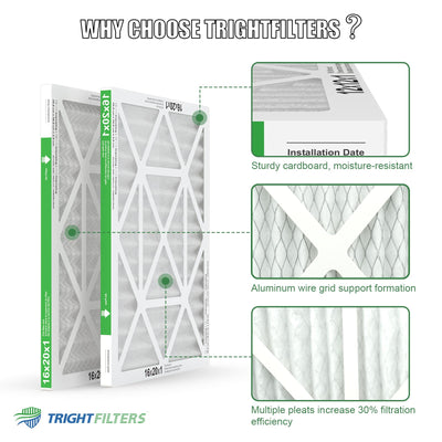 TRIGHTFILTERS frame edge close-up showing thickened cardboard for durability and quiet operation