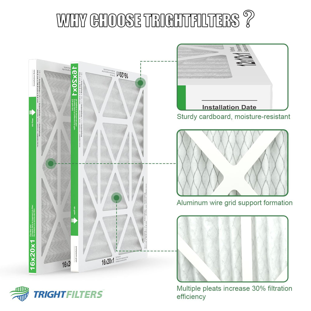 TRIGHTFILTERS frame edge close-up showing thickened cardboard for durability and quiet operation