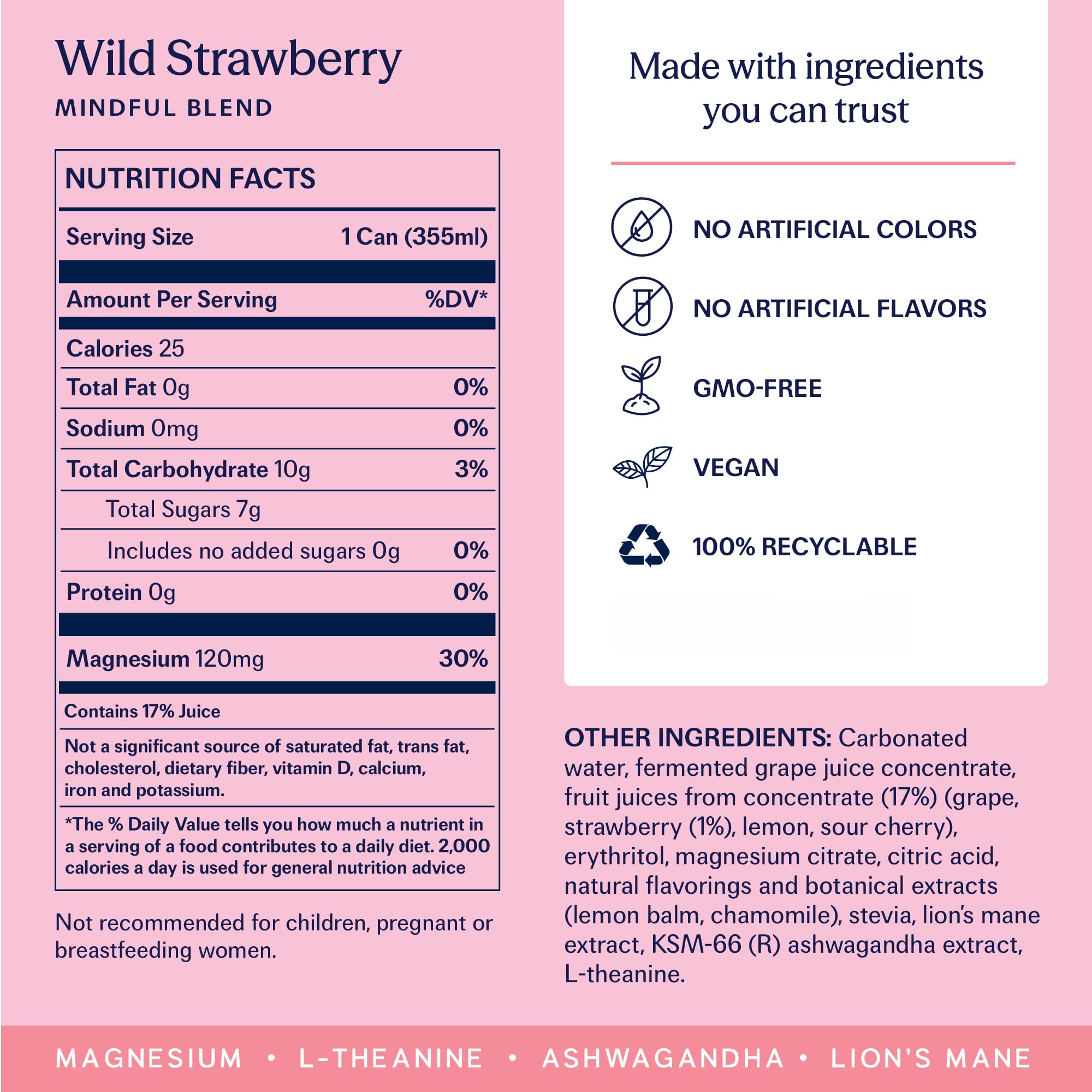 TRIP wild strawberry label and nutrition facts emphasizing no added sugar