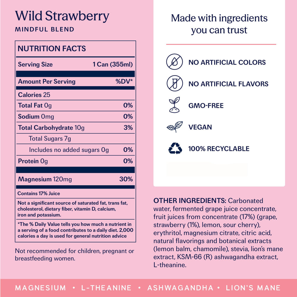 TRIP wild strawberry label and nutrition facts emphasizing no added sugar