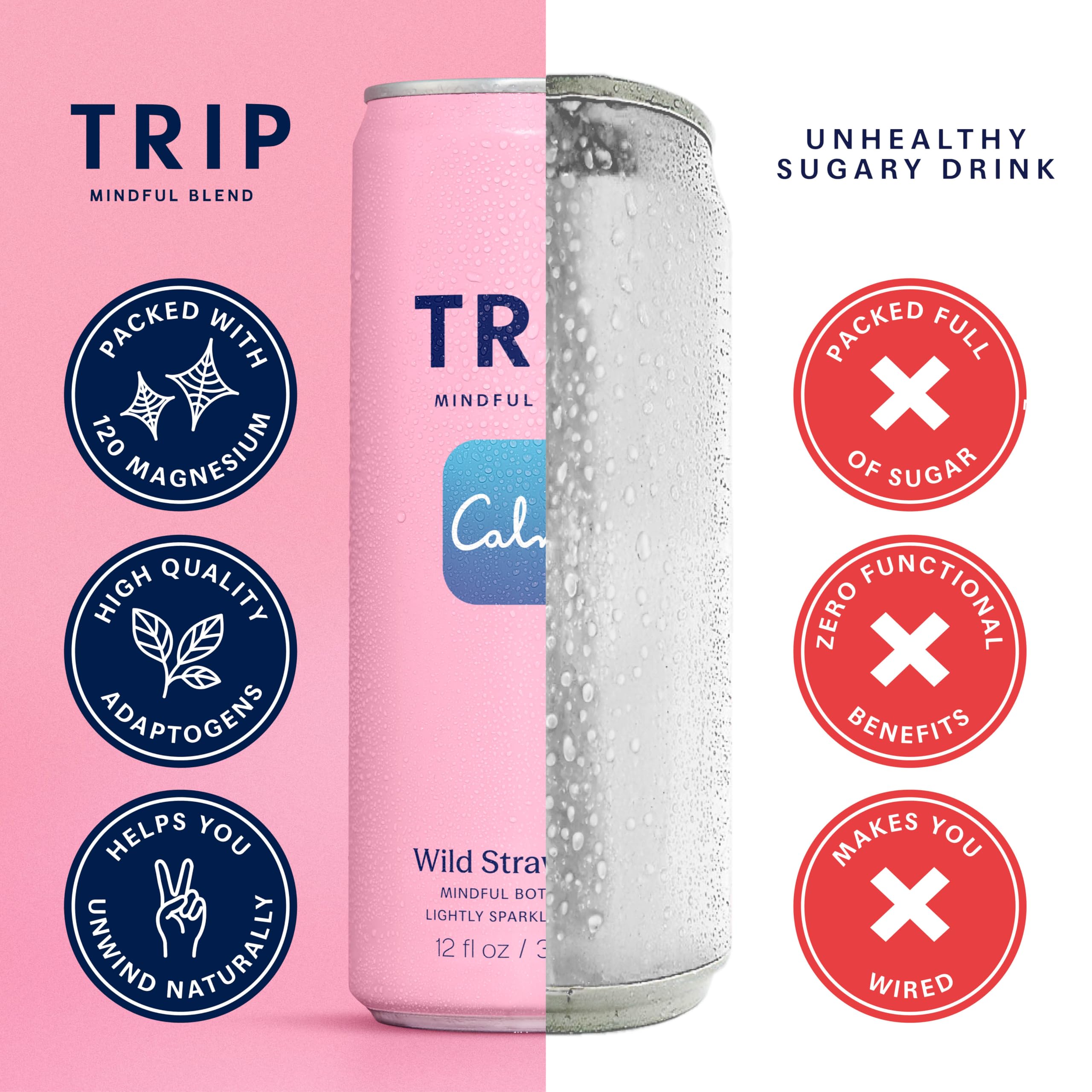 TRIP wild strawberry held in hand to show can size and convenient portion