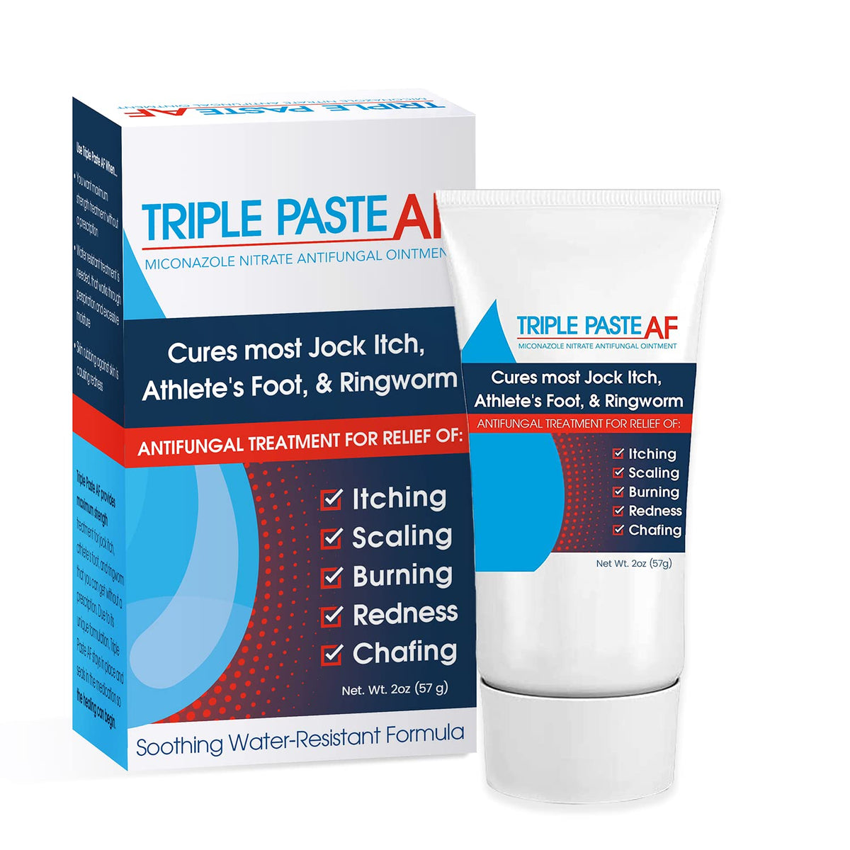Triple Paste front packaging showing tube and product name with clear benefit