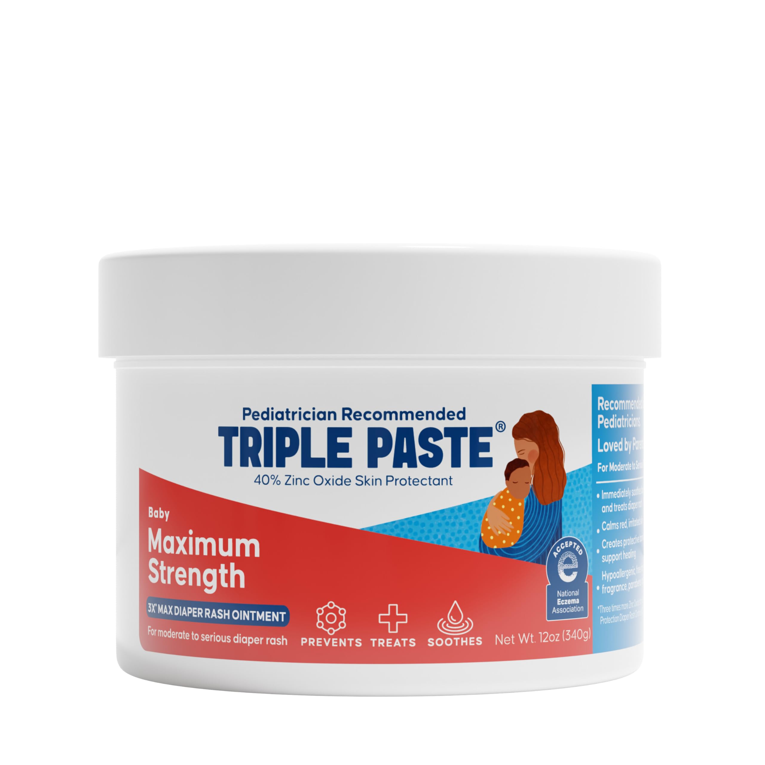 Triple Paste bote frontal 12 oz mostrando etiqueta y tamaño práctico