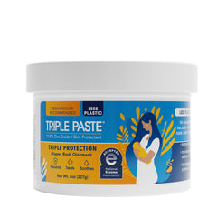 Triple Paste frente del envase mostrando la etiqueta y tamaño práctico