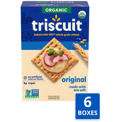 Triscuit galleta untada con hummus para ideas de topping saludables