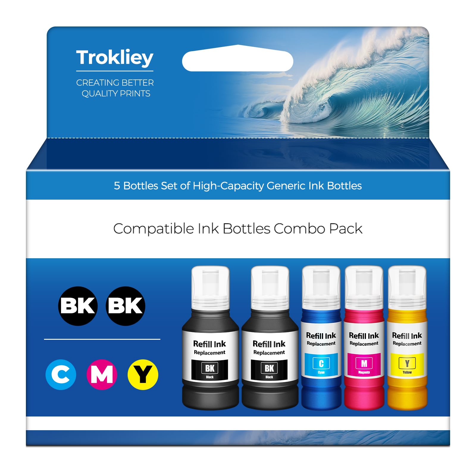 Trokliey pack frontal mostrando 5 botellas y ahorro por volumen