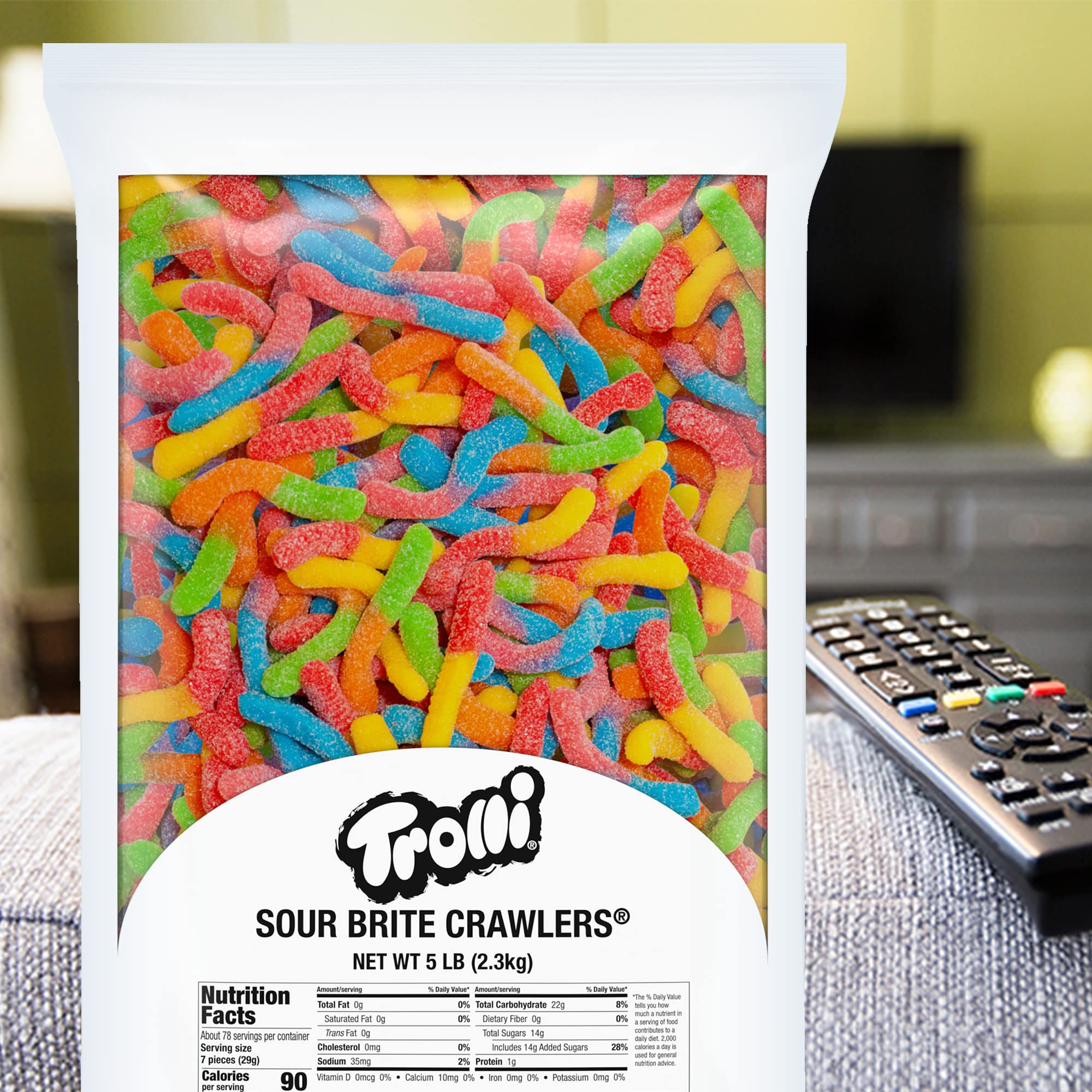 product label and ingredients on Trolli bag for clear allergen and info reference