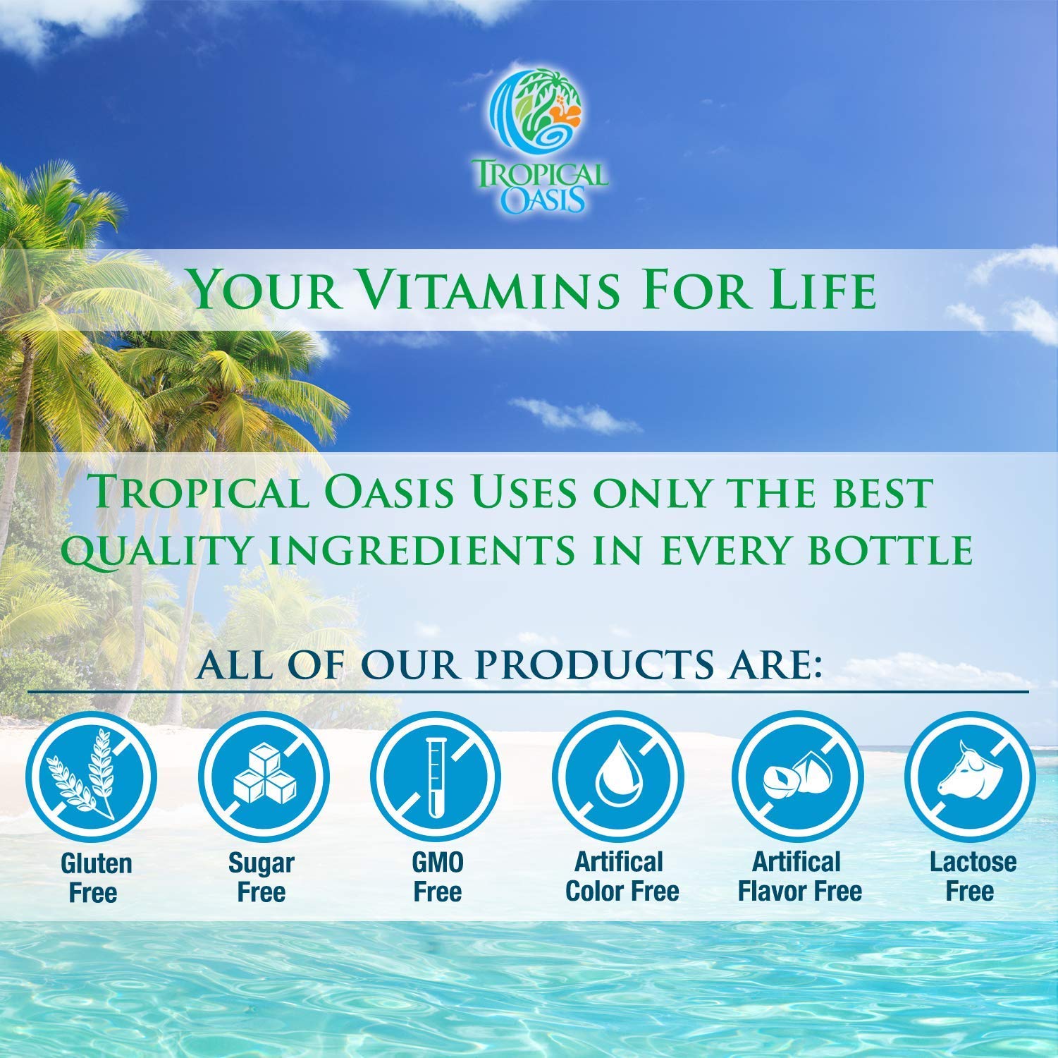 Tropical Oasis multivitamínico en cocina mostrando estilo de vida saludable