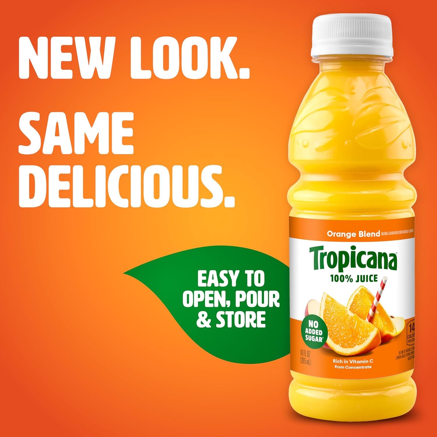 Tropicana etiqueta con información nutricional y marca clara