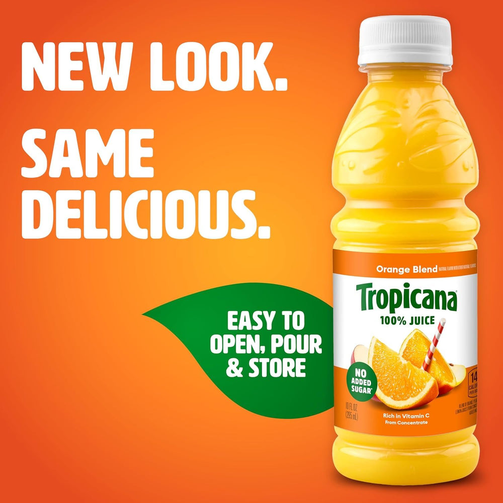 Tropicana etiqueta con información nutricional y marca clara