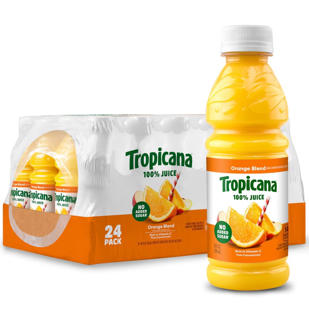 Tropicana pack frontal de 24 botellas mostrando conveniencia y ahorro