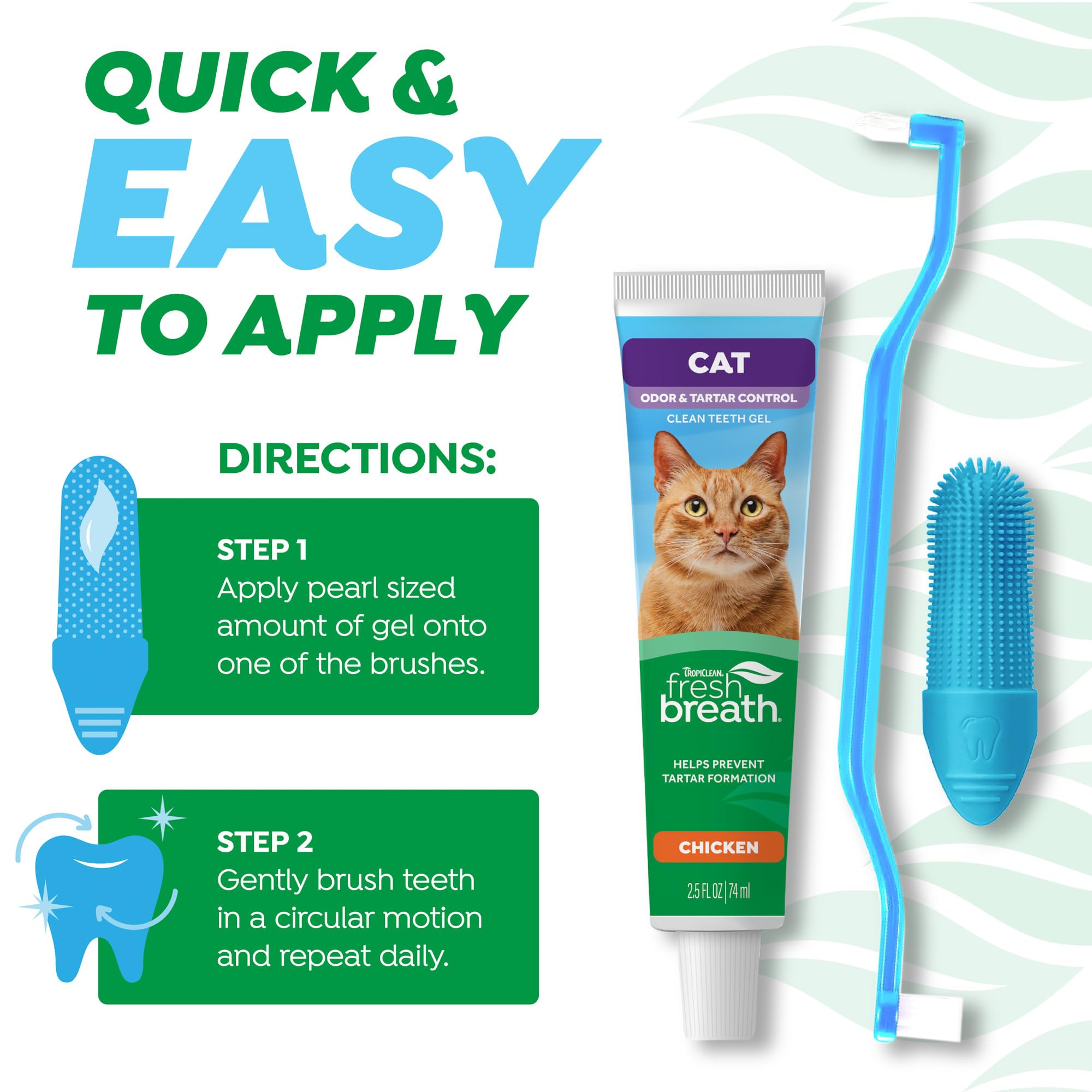 Dueño usando TropiClean cepillo en gato, limpieza suave y cómoda