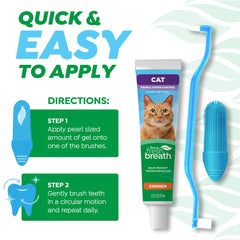 Dueño usando TropiClean cepillo en gato, limpieza suave y cómoda