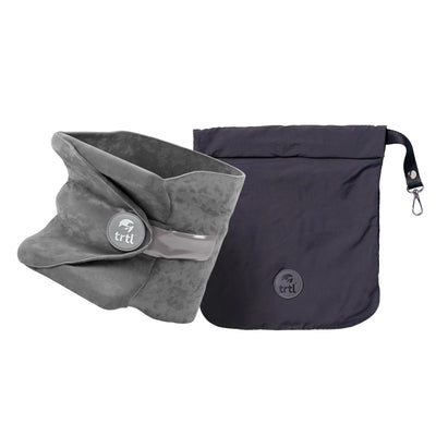 Trtl front view packaged grey showing compact travel benefit