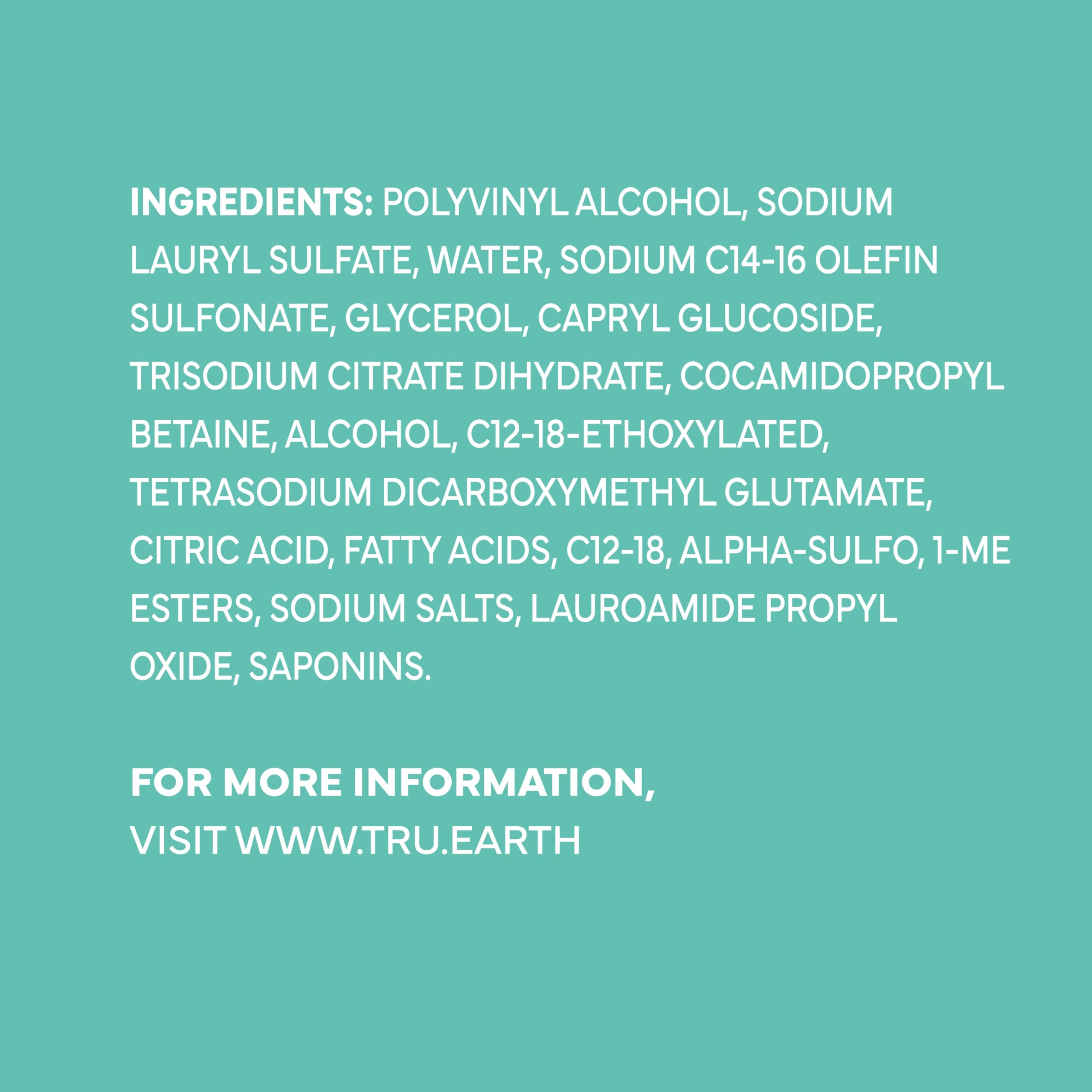 Tru Earth label close-up showing unscented formula and ingredient clarity