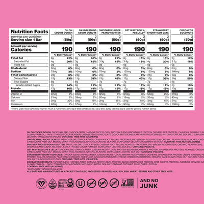 TRUBAR primer plano de textura de barra que muestra nueces y relleno, aspecto apetitoso