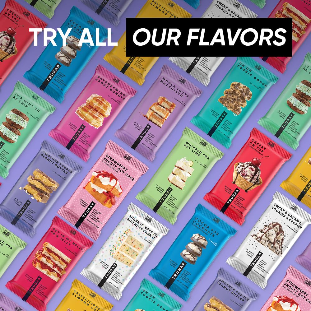 TRUBAR bar on a desk with coffee showing quick healthy snack option