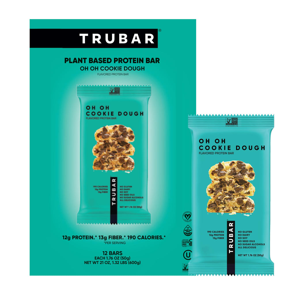 TRUBAR front packaging showing Oh Oh Cookie Dough benefits